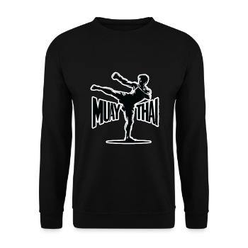 Muay Thai Fighter Design - Unisex Sweatshirt - black - Front - Alina (178cm) & Michal (187cm)
