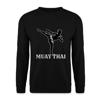 Muay Thai Fighter Design - Unisex Sweatshirt - black - Front - Alina (178cm) & Michal (187cm)