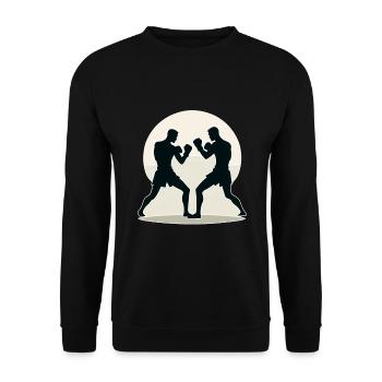 Muay Thai Fighter Design - Unisex Sweatshirt - black - Front - Alina (178cm) & Michal (187cm)