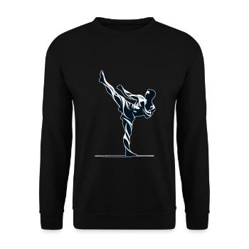 Muay Thai Fighter Design - Unisex Sweatshirt - black - Front - Alina (178cm) & Michal (187cm)