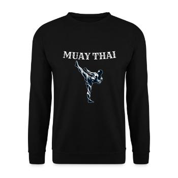 Muay Thai Fighter Design - Unisex Sweatshirt - black - Front - Alina (178cm) & Michal (187cm)