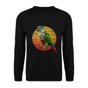 Green Cheeked Conure Funny Conure Parrot - Unisex Sweatshirt - black - Front - Alina (178cm) & Michal (187cm)