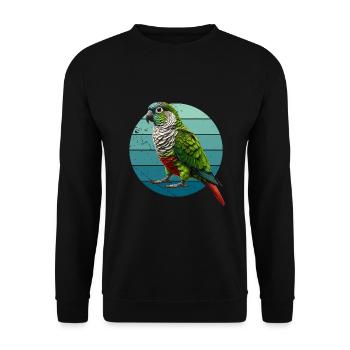 Green Cheeked Conure Illustration Conure Parrot - Unisex Sweatshirt - black - Front - Alina (178cm) & Michal (187cm)