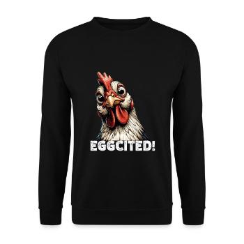 Lustiges Huhn Huhn Lustiges Bild - Unisex Pullover - Schwarz - Vorne - Alina (178cm) & Michal (187cm)