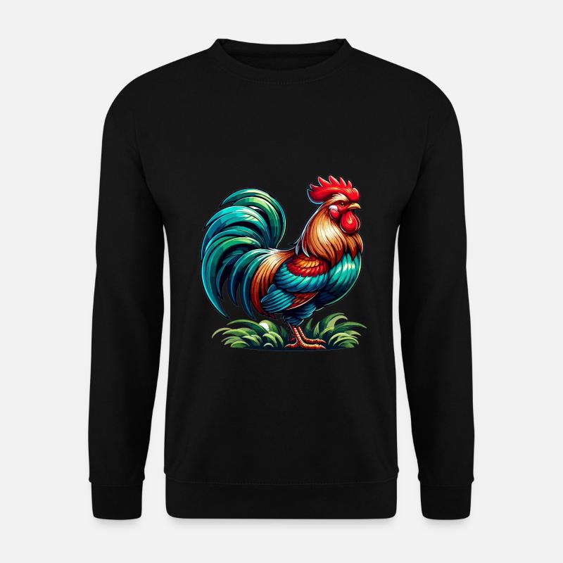 Beautiful Rooster Image - Unisex Sweatshirt - black