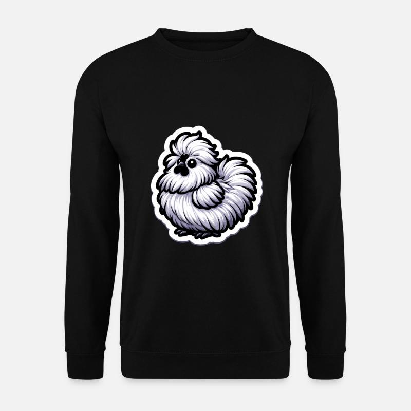 Silkie Chicken Fluffy Chicken Silkies - Unisex Sweatshirt - black