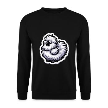 Silkie Chicken Fluffy Chicken Silkies - Unisex Pullover - Schwarz - Vorne - Alina (178cm) & Michal (187cm)