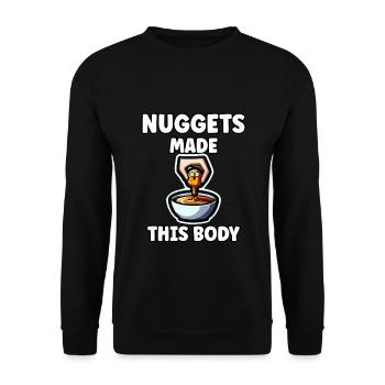 Chicken Nuggets Meme Chicken Nugget Zitat - Unisex Pullover - Schwarz - Vorne - Alina (178cm) & Michal (187cm)