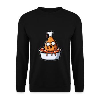 Fried Chicken Chicken Wings Chicken Gift - Unisex Sweatshirt - black - Front - Alina (178cm) & Michal (187cm)