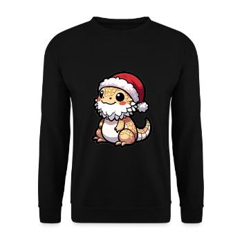 Mignon dragon barbu Noël - Sweat-shirt Unisexe - noir - Devant - Alina (178cm) & Michal (187cm)