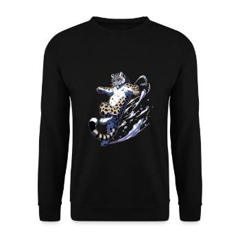 Snow Leopard Leopard White Leopard - Unisex Sweatshirt - black - Front - Alina (178cm) & Michal (187cm)