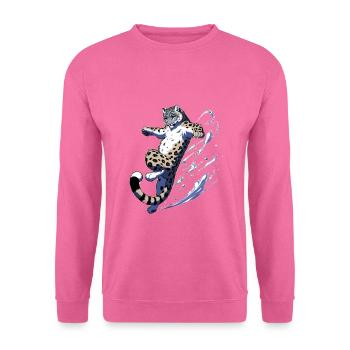 Schneeleopard Leopard Weißer Leopard - Unisex Pullover - Pink - Vorne