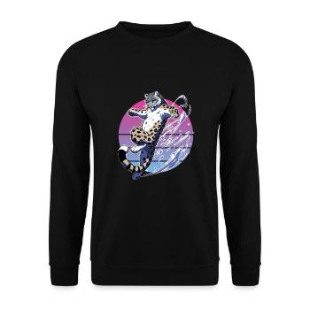 Snow Leopard Leopard White Leopard - Unisex Sweatshirt - black - Front - Alina (178cm) & Michal (187cm)