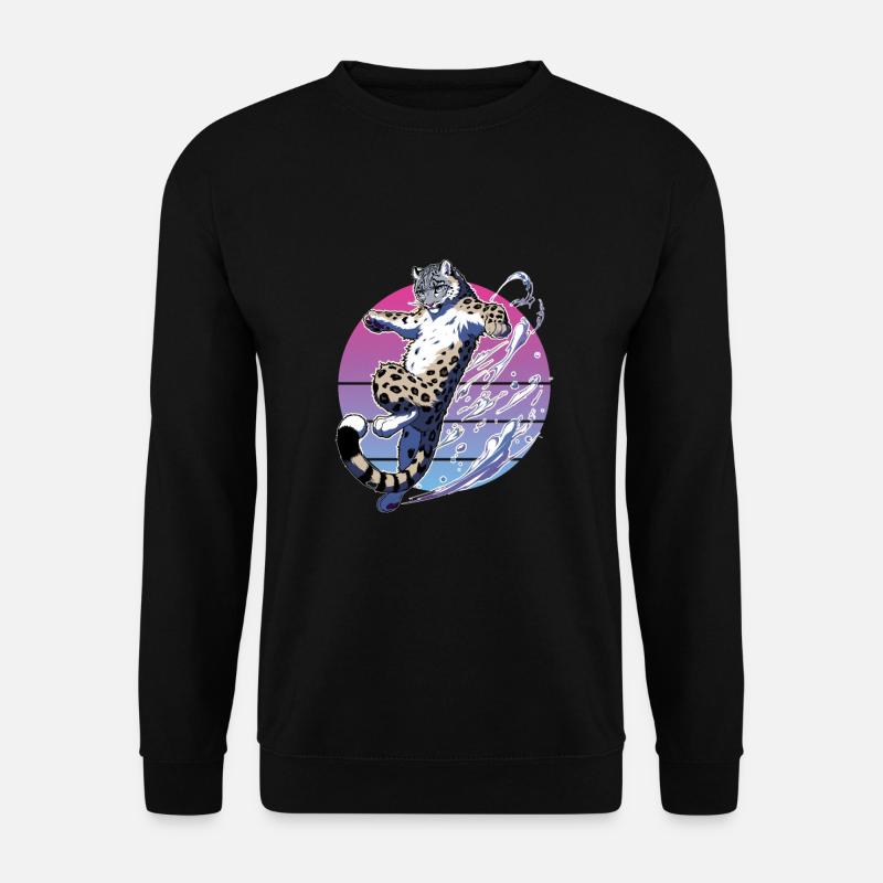 Schneeleopard Leopard Weißer Leopard - Unisex Pullover - Schwarz
