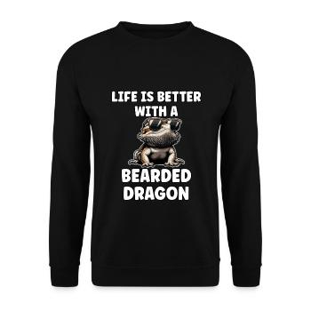 Bearded Dragon Saying Lizard Gecko - Unisex Sweatshirt - black - Front - Alina (178cm) & Michal (187cm)