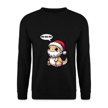 Mignon dragon barbu lézard de Noël Gecko - Sweat-shirt Unisexe - noir - Devant - Alina (178cm) & Michal (187cm)