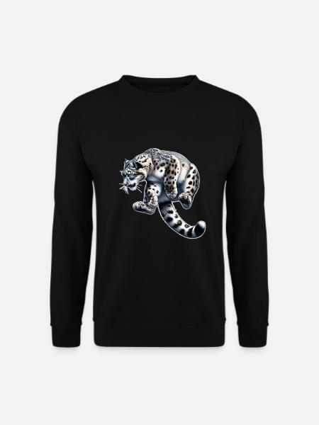 Schneeleopard Leopard Weißer Leopard - Unisex Pullover - Schwarz