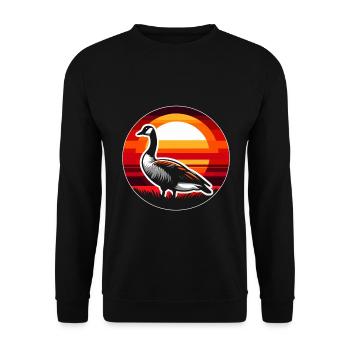 Canadian Goose Sunset Background - Unisex Sweatshirt - black - Front - Alina (178cm) & Michal (187cm)