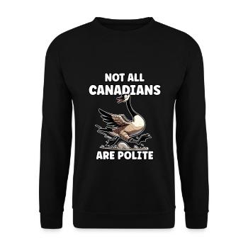 Funny Canadian Goose Quote Canada Meme - Unisex Sweatshirt - black - Front - Alina (178cm) & Michal (187cm)