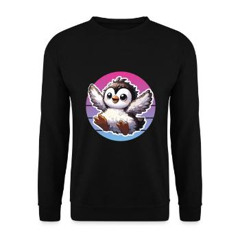 Cute Penguins Little Penguin Penguin Lover - Unisex Sweatshirt - black - Front - Alina (178cm) & Michal (187cm)