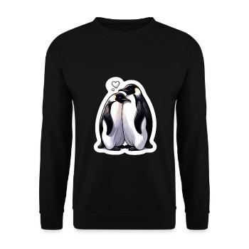 Pingouins mignons Pingouin Couple Amour - Sweat-shirt Unisexe - noir - Devant - Alina (178cm) & Michal (187cm)