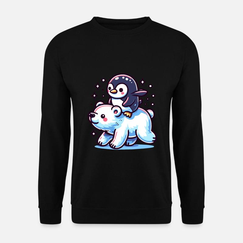 Penguin and Polar Bear Gift - Unisex Sweatshirt - black