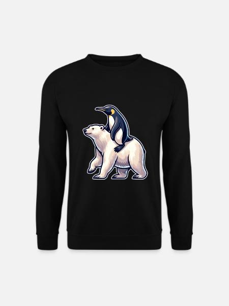 Drôle de cadeau pingouin et ours polaire - Sweat-shirt Unisexe - noir