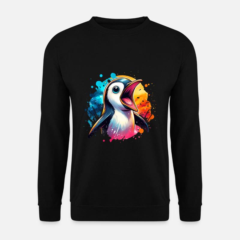 Screaming Penguins Penguin Family Cute - Unisex Sweatshirt - black