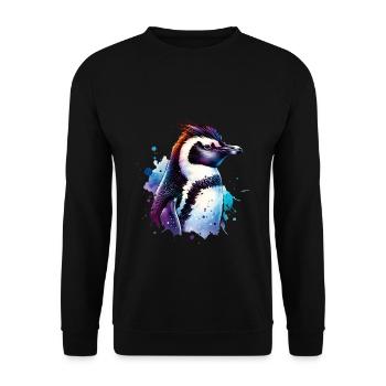 Pingouin à crête Pingouin mignon - Sweat-shirt Unisexe - noir - Devant - Alina (178cm) & Michal (187cm)