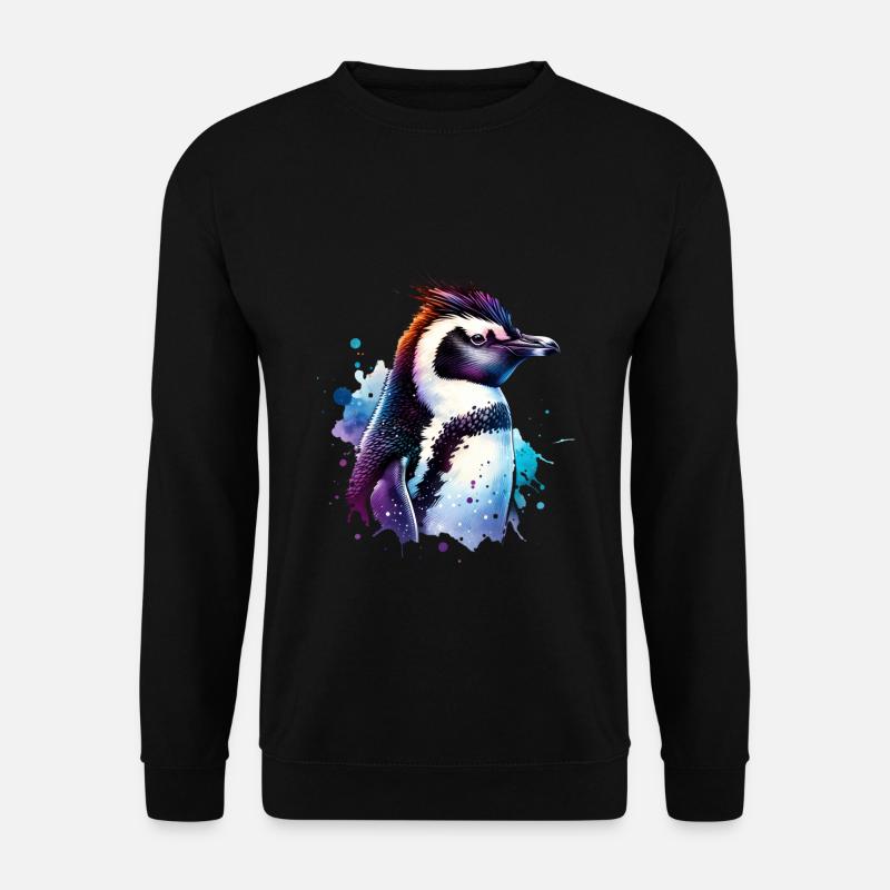 Schopfpinguin Niedlicher Pinguin - Unisex Pullover - Schwarz