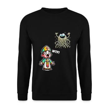 Drôle athée Noël volant Spaghetti Monster - Sweat-shirt Unisexe - noir - Devant - Alina (178cm) & Michal (187cm)