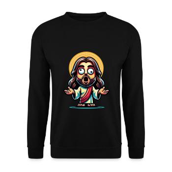 Drôle d’athée Jésus Noël - Sweat-shirt Unisexe - noir - Devant - Alina (178cm) & Michal (187cm)
