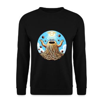Drôle d’athée volant Spaghetti Monster - Sweat-shirt Unisexe - noir - Devant - Alina (178cm) & Michal (187cm)