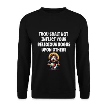 Drôle Athée Science Anti Religion Noël - Sweat-shirt Unisexe - noir - Devant - Alina (178cm) & Michal (187cm)