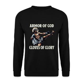 LustigJesus Gott Muay Thai Christliches Geschenk - Unisex Pullover - Schwarz - Vorne - Alina (178cm) & Michal (187cm)