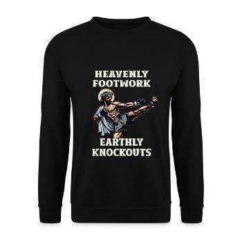 Lustige Muay Thai Lord Jesus Kickboxen Christ - Unisex Pullover - Schwarz - Vorne - Alina (178cm) & Michal (187cm)
