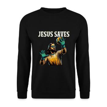 Drôle de handball Jésus Christian cadeau - Sweat-shirt Unisexe - noir - Devant - Alina (178cm) & Michal (187cm)