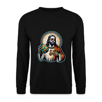 Drôle de handball Jésus Christian cadeau - Sweat-shirt Unisexe - noir - Devant - Alina (178cm) & Michal (187cm)