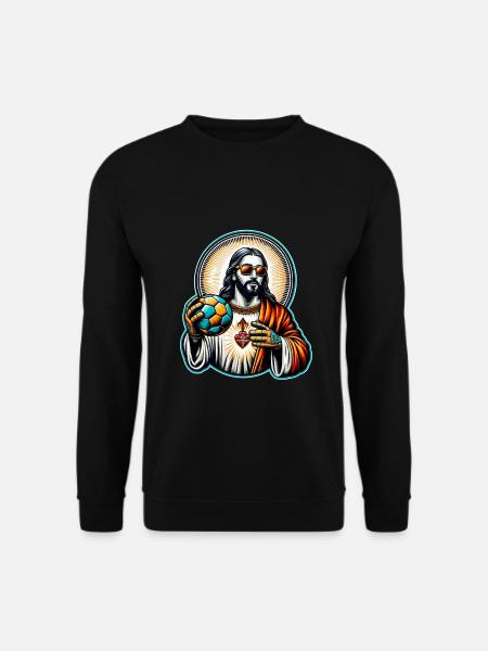 Drôle de handball Jésus Christian cadeau - Sweat-shirt Unisexe - noir