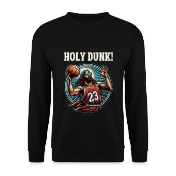 Funny Basketball saying Jesus Basketball Gift - Unisex Sweatshirt - black - Front - Alina (178cm) & Michal (187cm)