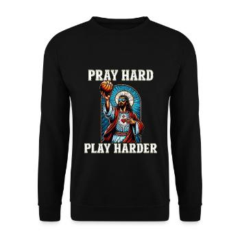 Funny Basketball Quote Jesus Christian Gift - Unisex Sweatshirt - black - Front - Alina (178cm) & Michal (187cm)