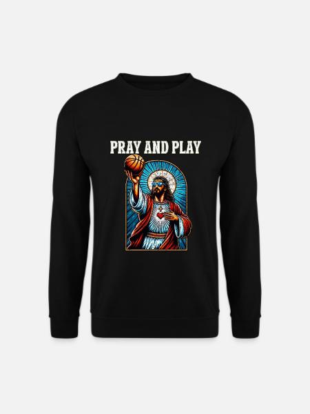 Lustiges Basketball-Design Jesus Christian Geschenk - Unisex Pullover - Schwarz