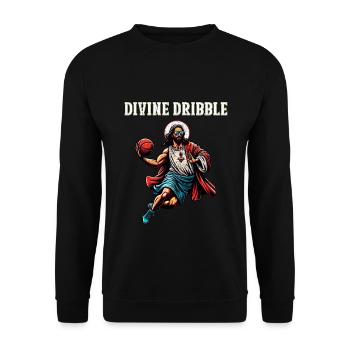 Funny Jesus Basketball Gift - Unisex Sweatshirt - black - Front - Alina (178cm) & Michal (187cm)