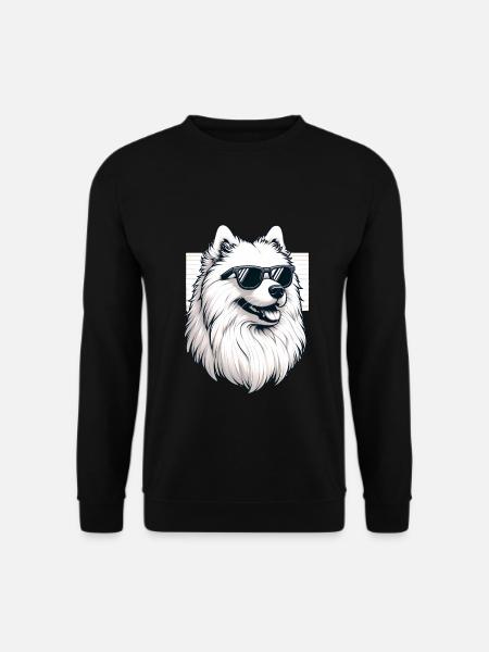 Samojeden Hund Geschenke Niedlicher Samojeden Hund Grafik - Unisex Pullover - Schwarz