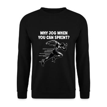Bahnläufer Sprinter Sprint 100m Sprinter - Unisex Pullover - Schwarz - Vorne - Alina (178cm) & Michal (187cm)