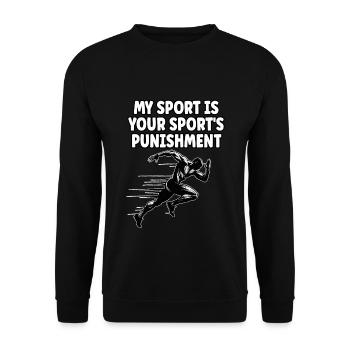 Bahnläufer Sprinter Sprint 100m Sprinter - Unisex Pullover - Schwarz - Vorne - Alina (178cm) & Michal (187cm)