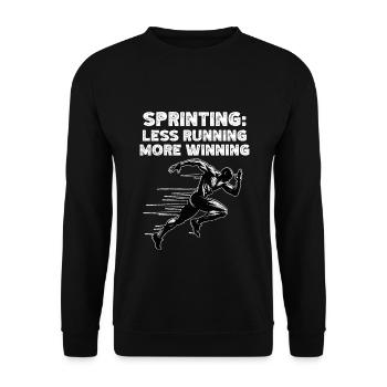 Bahnläufer Sprinter Sprint 100m Sprinter - Unisex Pullover - Schwarz - Vorne - Alina (178cm) & Michal (187cm)