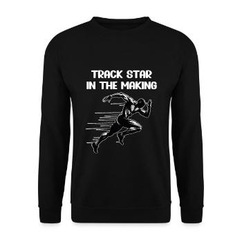 Bahnläufer Sprinter Sprint 100m Sprinter - Unisex Pullover - Schwarz - Vorne - Alina (178cm) & Michal (187cm)