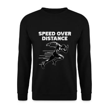 Bahnläufer Sprinter Sprint 100m Sprinter - Unisex Pullover - Schwarz - Vorne - Alina (178cm) & Michal (187cm)