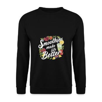 Smoothies make life better - Unisex Sweatshirt - black - Front - Alina (178cm) & Michal (187cm)